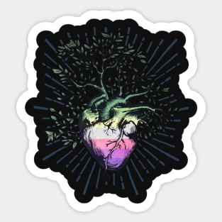 Genderfae Heart Tree of Life Sticker